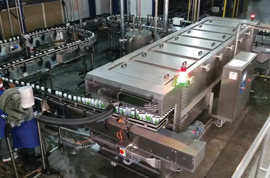 Tunnels Tunnels Cans being pasteurized in a thermal processing tunnel